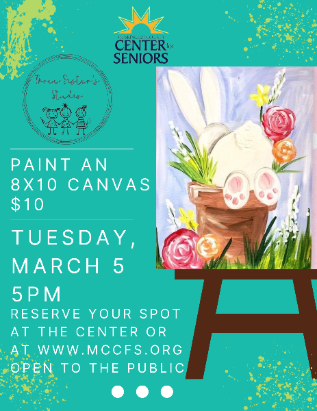 Three Sister's Studio Bunny Canvas - Tuesday, March 5, 2024 - Muskingum County Center for Seniors - Dresden Room